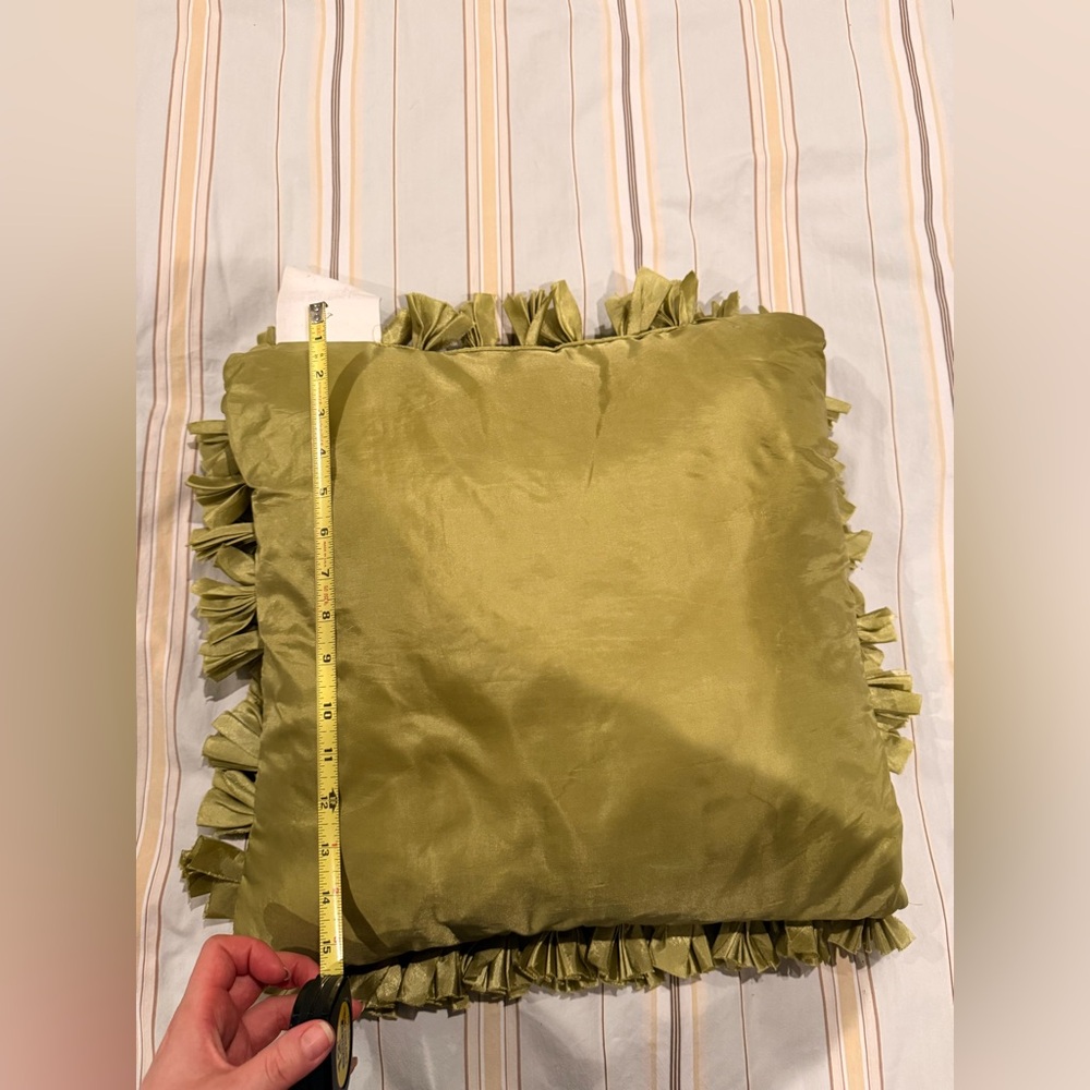 Boho Throw Pillow Bundle - Green Fringe & Textured Purple (Set of 3) - Picture 7 of 9